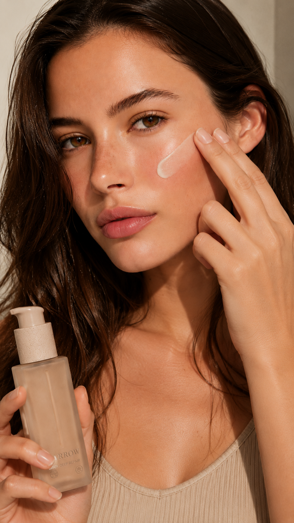 Applying Marrow Peptide Cream — the nightly ritual
